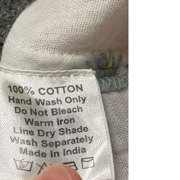 MAREA APRES BEACH SHIRT 100% Cotton Grey Shady Palm Tree Button Down Resort wear - Picture 6 of 8